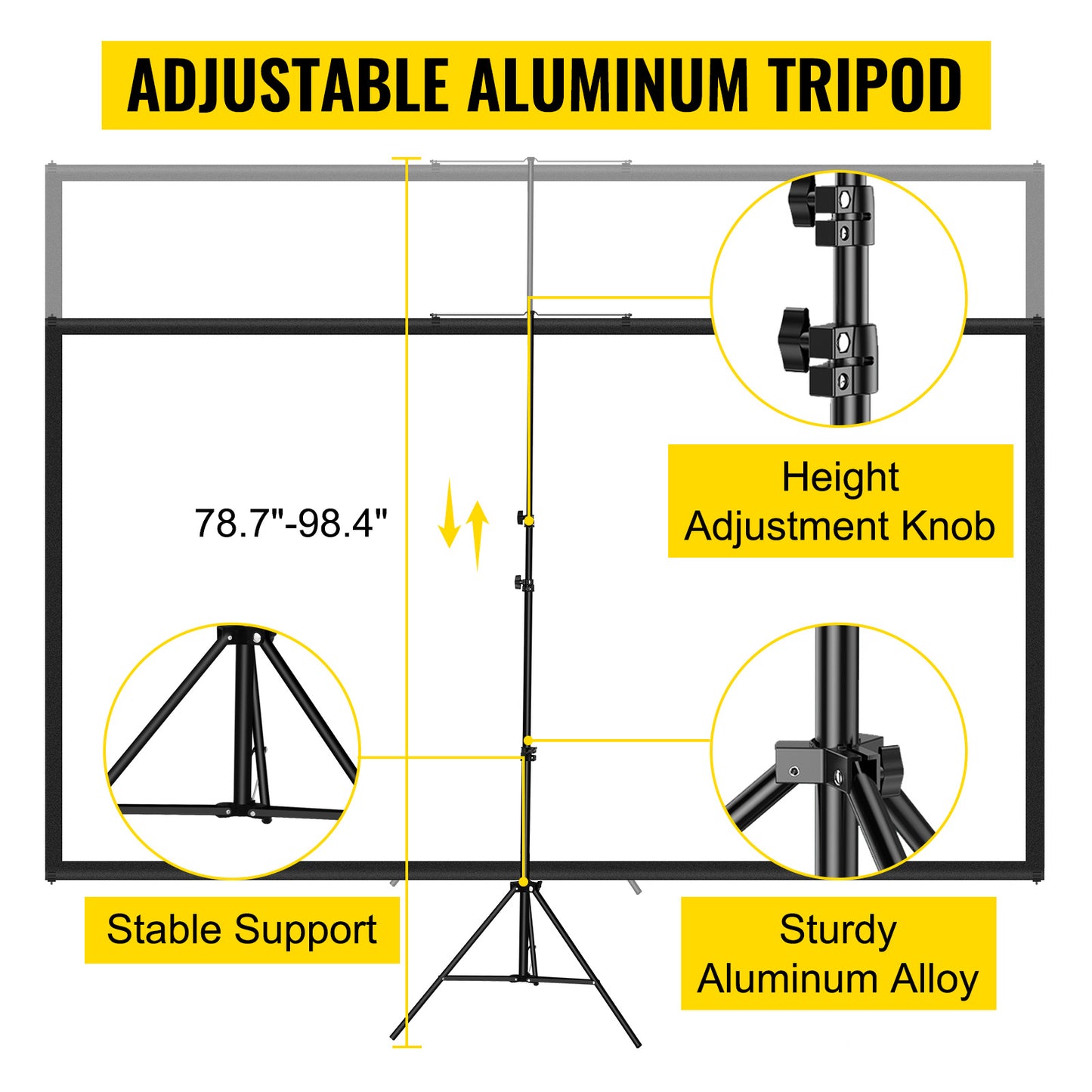 VEVOR™ 4K Projector Screen With Stand | Portable Home Cinema for Indoor & Outdoor Projection